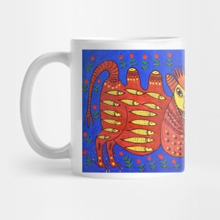 Maria Prymachenko A Fish King Has Caught a Hoopoe and Is Full of Joy 1983 Art Print Mug